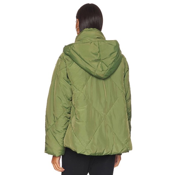 $168 MSRP Free People Womens Hooded Quilted Puffer Forest Glenn - Picture 4 of 5